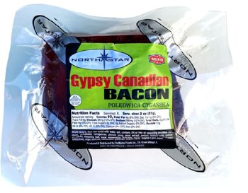 Northstar Gypsy Canadian Bacon Vacuum Packed PLU 154 Approx. 1.25 lb F