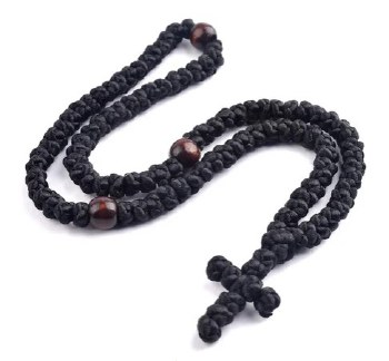 Handmade Black Prayer Rope 100 Knot