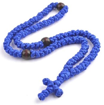 Handmade Blue Prayer Rope 100 Knot