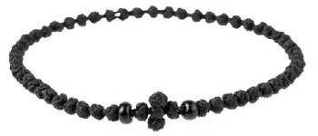Handmade Orthodox Black Komboskini Prayer Rope with Black Beads