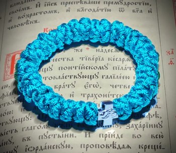 Handemade Orthodox Teal Prayer Rope 33 Knot