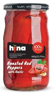 Hina Roasted Red Peppers with Garlic 680g