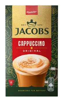 Jacobs Original Cappuccino Instant Coffee Packets 8 Count 93g