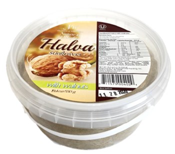 JM Golden Collection Natures Delight Sunflower Halva with Walnuts 550g