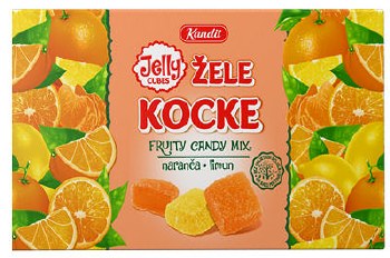 Kandit Fruit Jelly Cube Candy Zele Kocke 320g