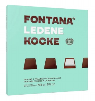 Kras Fontana Ledene Kocke Chocolate Pralines with Mint Filling 194g