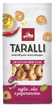 La Mole Taralli Crackers with Garlic and Chili Pepper 200g