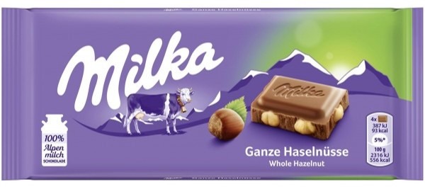 Milka with Hazelnuts / Haselnuss Chocolate 100g (Milka)