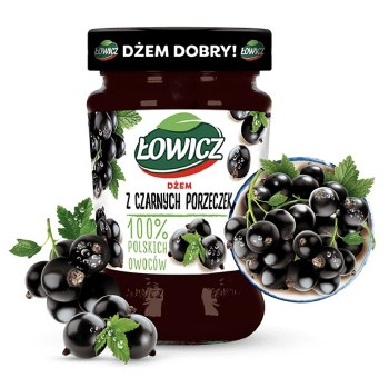 Lowicz Blackcurrant Jam Reduced Sugar 280g