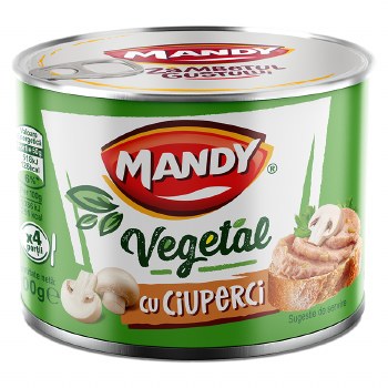 Mandy Foods Vegetable Pate with Mushrooms Vegetal cu Ciuperci 200g