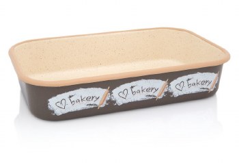 Metalac Brown Baking Pan with Bakery Design Djuvecara 32 cm Diameter