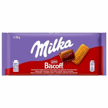 Milka Alpine Milk Chocolate with Biscoff Crumbles 90g