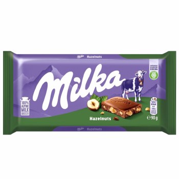 Milka Alpine Milk Chocolate with Hazelnuts 90g