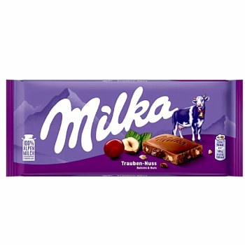 Milka Alpine Milk Chocolate with Raisins & Nuts 90g