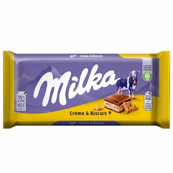 Milka Alpine Milk Cream & Biscuit Chocolate 100g