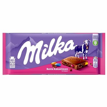 Milka Bunte Kakaolinsen Alpine Milk Chocolate with Rainbow Pieces 100g