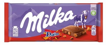 Milka Daim Alpine Milk Chocolate Bar 100g