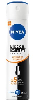 Nivea Black and White Invisible Ultimate Impact Anti-Perspirant Spray 150ml