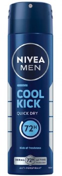 Nivea Mens Cool Kick Anti-Perspirant Quick Dry Spray 150ml