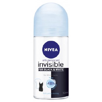 Nivea Womens Black and White Invisible Pure Roll On Deodorant 50ml