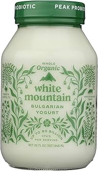 White Mountain Organic Probiotic Whole Bulgarian Yogurt Glass Jar 908g R