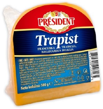 President Grand Oval Trapist Cheese Wedge 500g R