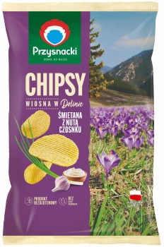 Przysnacki Chipsy Salted Potato Chips with Garlic 135g