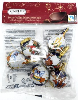 Riegelein Confiserie Milk Chocolate Christmas Ornaments 75g