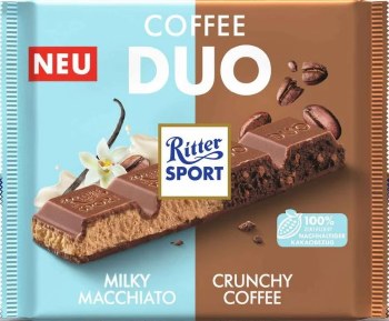 Ritter Sport Coffee Duo Milk Chocolate with Macchiato and Coffee 218g