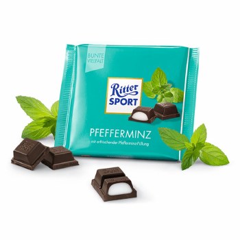 Ritter Sport Dark Chocolate with Peppermint Cream Filling 100g