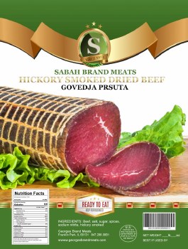 Sabah Hickory Smoked Dried Beef Govedja Prsuta Approx 1.2 lbs PLU 64 F