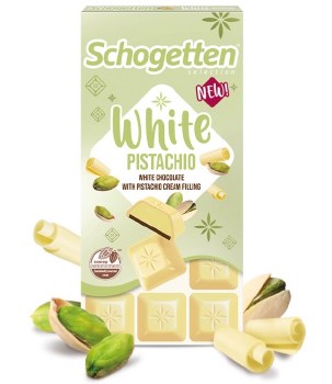 Schogetten White Chocolate with Pistachio Cream Filling 100g