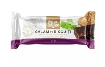 Sena Delice Mosaic Cake Bar with Biscuits Salam de Biscuiti 80g