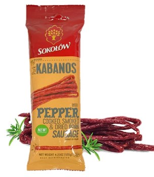 Sokolow Pork Kabanos Sticks with Pepper 120g F