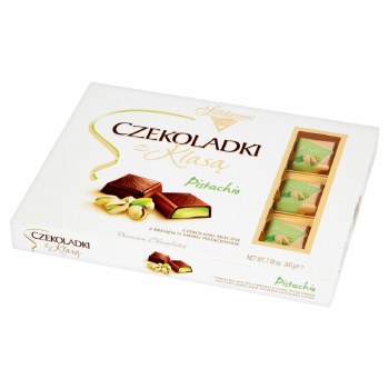 Solidarnosc Premium Pistachio Cream Filled Chocolate Squares 200g