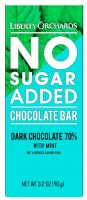 Liberty Orchards No Sugar Added 70% Dark Chocolate Bar with Mint 90g