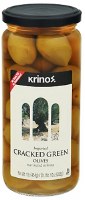 Krinos Cracked Green Olives Marinated In Brine 454g