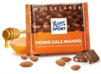 Ritter Sport Milk Chocolate with Roasted and Salted Almonds and Honey 100g