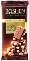 Roshen Dark Chocolate Bar with Whole Hazelnuts 90g