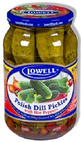 Lowell Polish Dill Pickles with Hot Peppers 480g