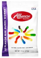 Albanese Fat Free Gluten Free 12 Flavor Mini Gummy Worms 212g