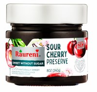Raureni Sour Cherry Preserve No Sugar Added 240g