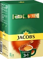 Jacobs 3 In 1 Caramel Instant Coffee Packets 24 Count 360g