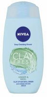 Nivea Clay Fresh Ginger and Basil Shower Gel 250mL