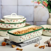 Additional picture of Metalac White Baking Tray for Bread with Flower Design 30 cm Diameter