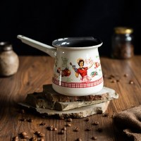 Additional picture of Metalac White Coffee Pot with Ingredients Design 11 cm Diameter