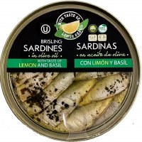 Grilled Catch Brisling Sardines in Olive Oil with Lemon and Basil 160g