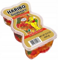 Haribo Golden Bear Gummy Candy in Golden Bear Shaped Tub 450g