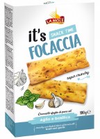La Mole Focaccia Oven Baked Bread Slices with Basil and Garlic 100g
