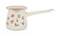 Metalac White Coffee Pot with Flower Design 11 cm Diameter